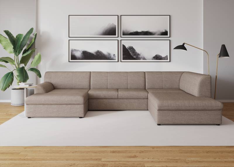 DOMO collection Wohnlandschaft »Topper, elegant und zeitlos, komfortabel, U-Form«, wahlweise mit Bettfunktion von DOMO collection