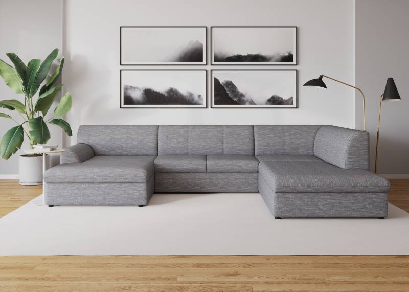 DOMO collection Wohnlandschaft »Topper, elegant und zeitlos, komfortabel, U-Form«, wahlweise mit Bettfunktion von DOMO collection