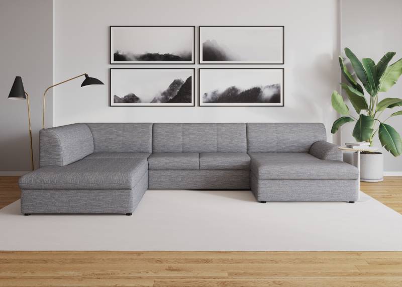 DOMO collection Wohnlandschaft »Topper, elegant und zeitlos, komfortabel, U-Form«, wahlweise mit Bettfunktion von DOMO collection