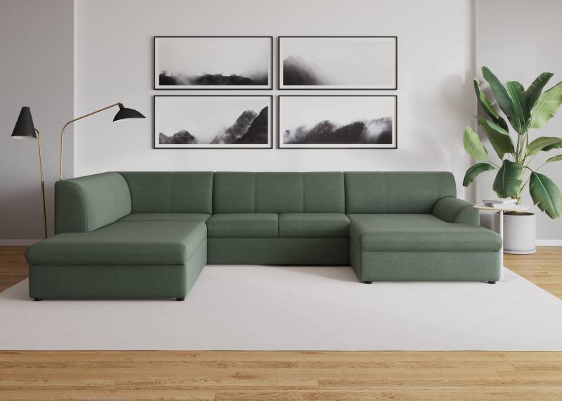 DOMO collection Wohnlandschaft »Topper, elegant und zeitlos, komfortabel, U-Form«, wahlweise mit Bettfunktion von DOMO collection