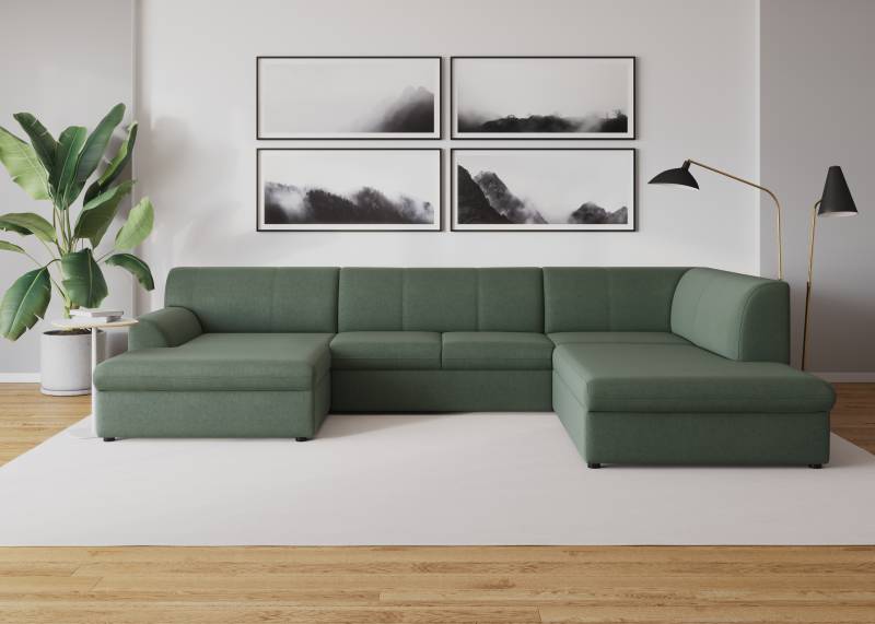 DOMO collection Wohnlandschaft »Topper, elegant und zeitlos, komfortabel, U-Form«, wahlweise mit Bettfunktion von DOMO collection