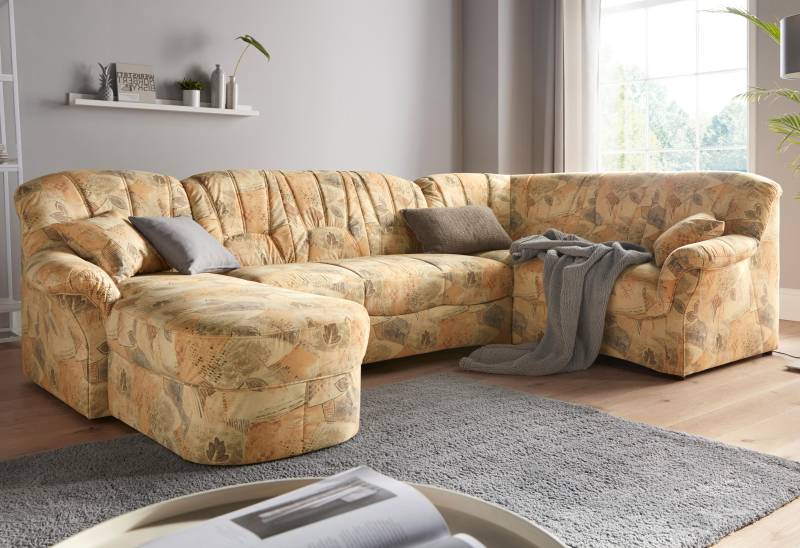 DOMO collection Wohnlandschaft »Bahia mit viel Platz, zeitloses Design, U-Form«, wahlweise mit Bettfunktion von DOMO collection