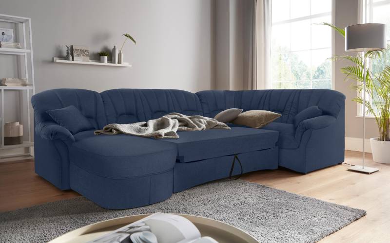 DOMO collection Wohnlandschaft »Bahia mit viel Platz, zeitloses Design, U-Form«, wahlweise mit Bettfunktion von DOMO collection