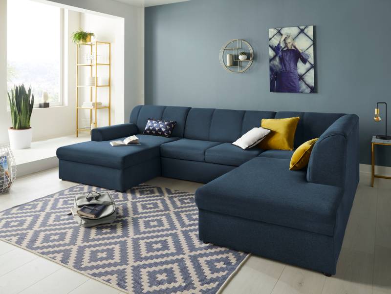 DOMO collection Wohnlandschaft »Topper, elegant und zeitlos, komfortabel, U-Form«, wahlweise mit Bettfunktion von DOMO collection