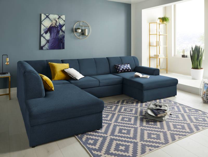 DOMO collection Wohnlandschaft »Topper, elegant und zeitlos, komfortabel, U-Form«, wahlweise mit Bettfunktion von DOMO collection