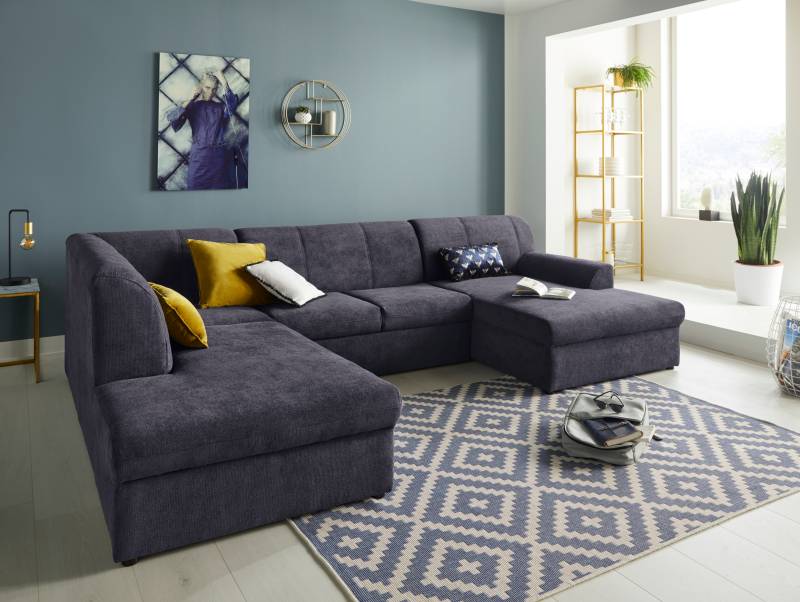 DOMO collection Wohnlandschaft »Topper, elegant und zeitlos, komfortabel, U-Form«, wahlweise mit Bettfunktion von DOMO collection