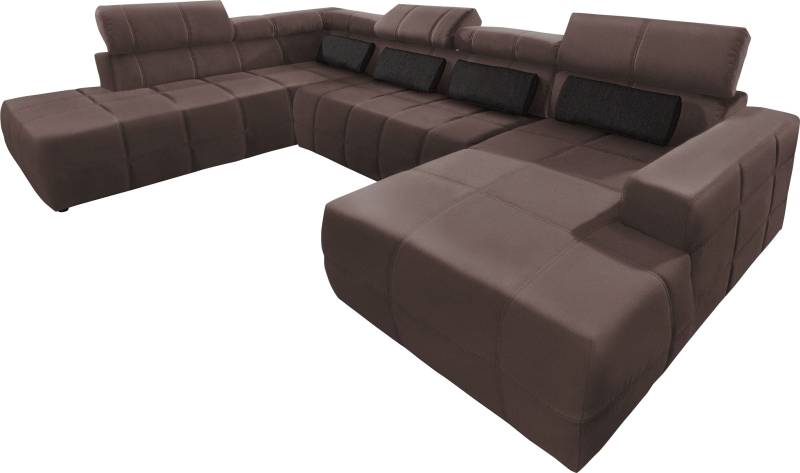 DOMO collection Wohnlandschaft Brandon viele Bezugsarten, incl. Nierenkissen, mit Kopfteilverstellung, wahlweise Sitztiefenverstellung von DOMO collection