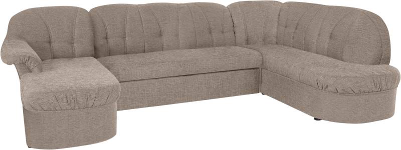 DOMO collection Wohnlandschaft »Pegnitz, zeitlos und modern, mit attraktiver Rückensteppung, U-Form«, wahlweise mit Bettfunktion von DOMO collection