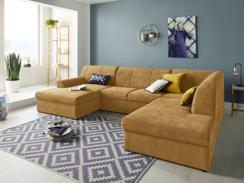 DOMO collection Wohnlandschaft »Topper, elegant und zeitlos, komfortabel, U-Form«, wahlweise mit Bettfunktion von DOMO collection