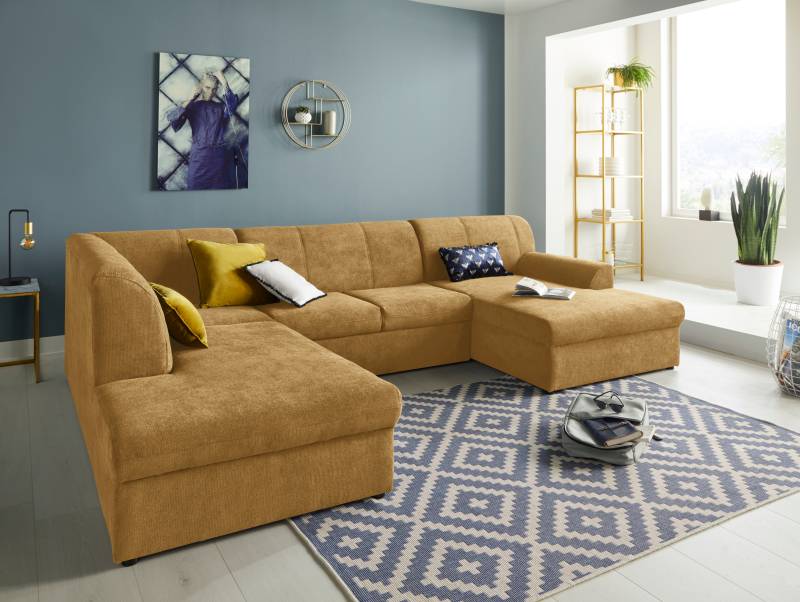 DOMO collection Wohnlandschaft »Topper, elegant und zeitlos, komfortabel, U-Form«, wahlweise mit Bettfunktion von DOMO collection