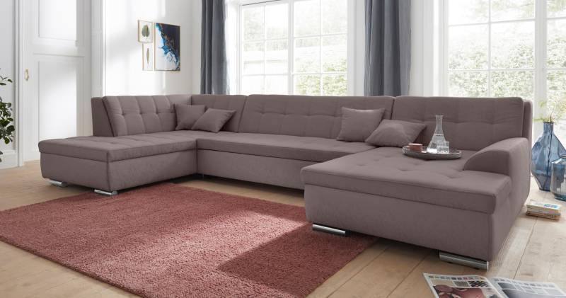 DOMO collection Wohnlandschaft »Aversa U-Form«, wahlweise mit Bettfunktion, frei im Raum stellbar von DOMO collection