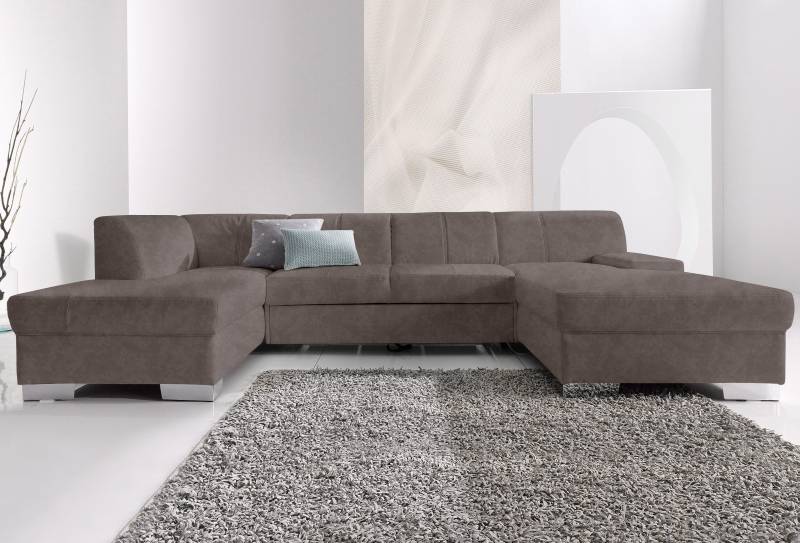 DOMO collection Wohnlandschaft »Star, zeitlose Formensprache, elegante Optik, viel Platz, U-Form«, fester Sitzkomfort, wahlweise mit Bettfunktion von DOMO collection
