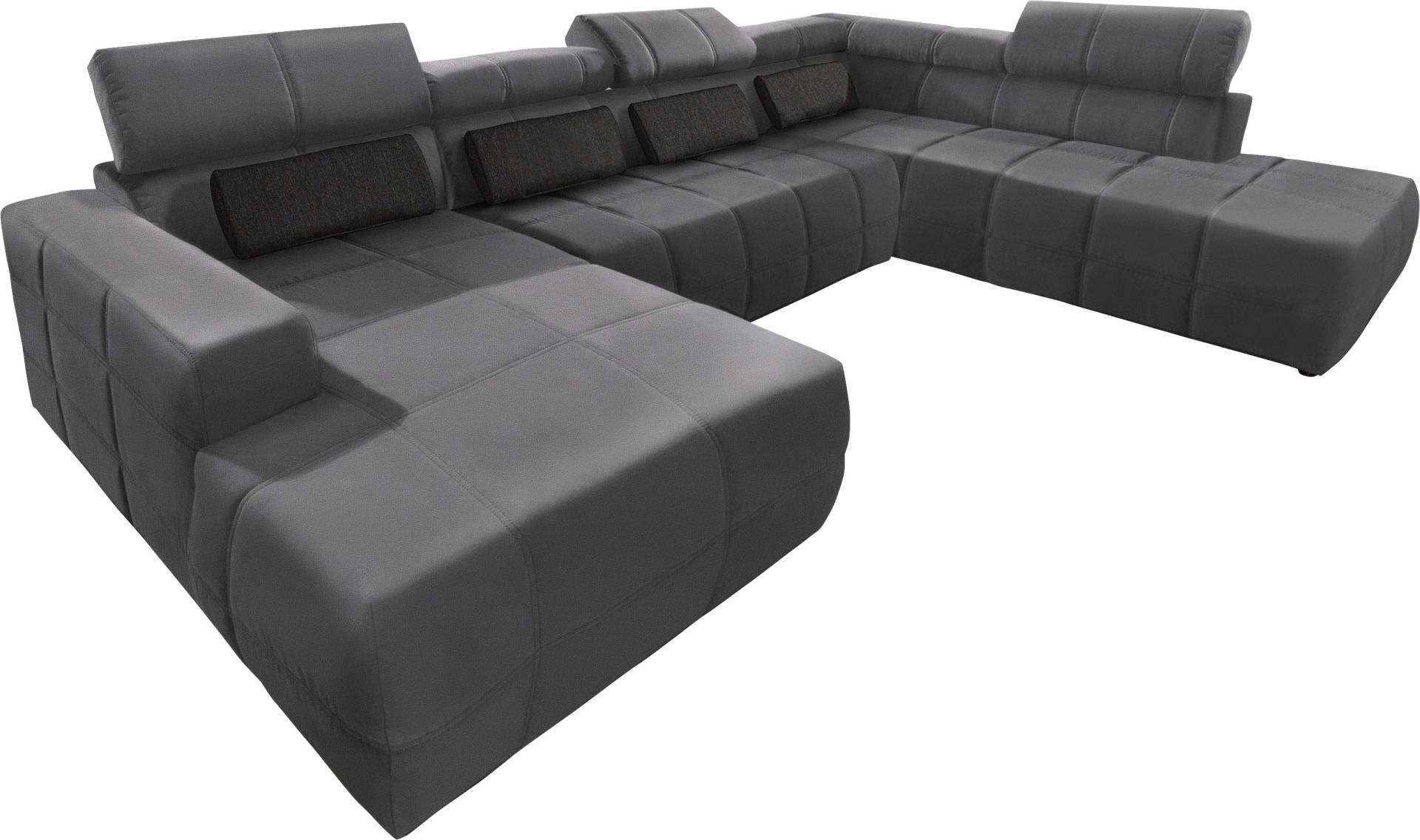 DOMO collection Wohnlandschaft Brandon viele Bezugsarten, incl. Nierenkissen, mit Kopfteilverstellung, wahlweise Sitztiefenverstellung von DOMO collection