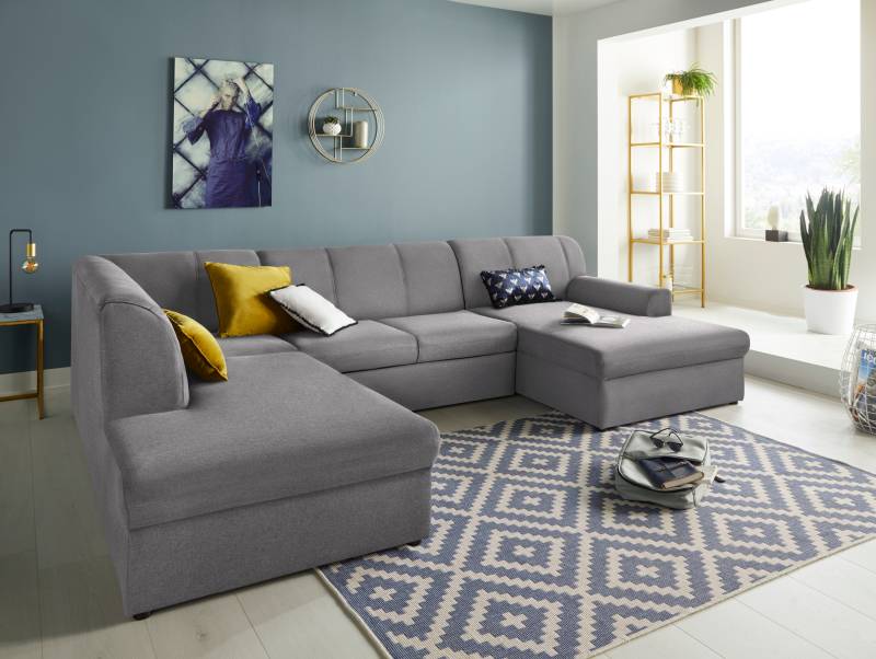 DOMO collection Wohnlandschaft »Topper, elegant und zeitlos, komfortabel, U-Form«, wahlweise mit Bettfunktion von DOMO collection