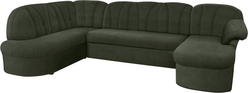 DOMO collection Wohnlandschaft »Pegnitz, zeitlos und modern, mit attraktiver Rückensteppung, U-Form«, wahlweise mit Bettfunktion von DOMO collection