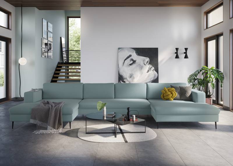 DOMO collection Wohnlandschaft »Modica U-Form«, XXL, in moderner Optik mit, 2 grosszügigen Recamieren, auch in Cord von DOMO collection