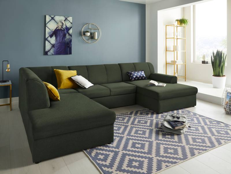 DOMO collection Wohnlandschaft »Topper, elegant und zeitlos, komfortabel, U-Form«, wahlweise mit Bettfunktion von DOMO collection