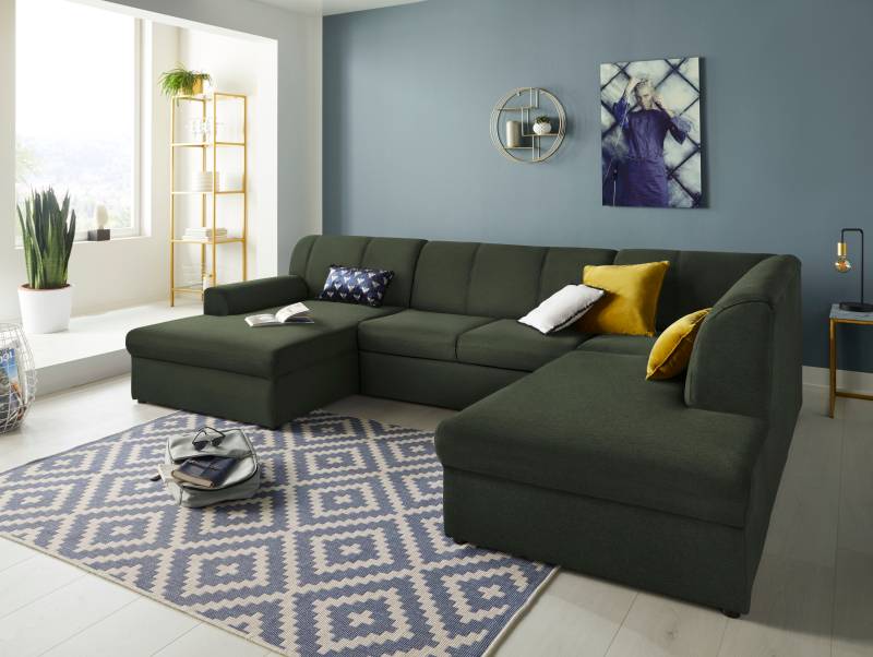 DOMO collection Wohnlandschaft »Topper, elegant und zeitlos, komfortabel, U-Form«, wahlweise mit Bettfunktion von DOMO collection