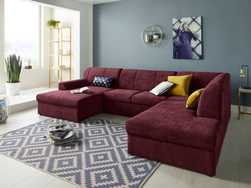 DOMO collection Wohnlandschaft »Topper, elegant und zeitlos, komfortabel, U-Form«, wahlweise mit Bettfunktion von DOMO collection