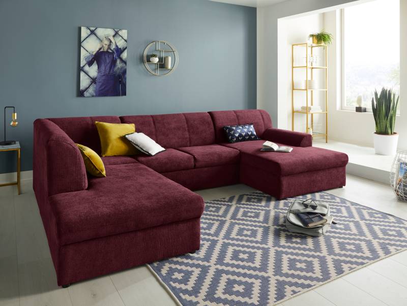 DOMO collection Wohnlandschaft »Topper, elegant und zeitlos, komfortabel, U-Form«, wahlweise mit Bettfunktion von DOMO collection