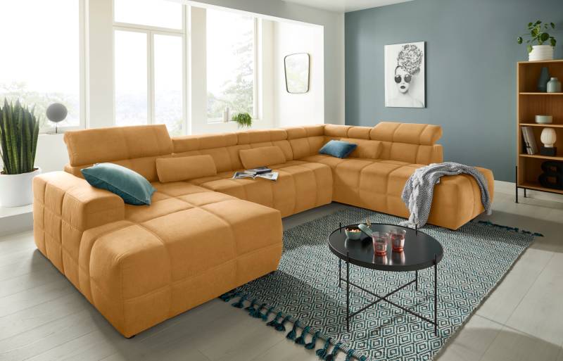 DOMO collection Wohnlandschaft Brandon viele Bezugsarten, incl. Nierenkissen, mit Kopfteilverstellung, wahlweise Sitztiefenverstellung von DOMO collection