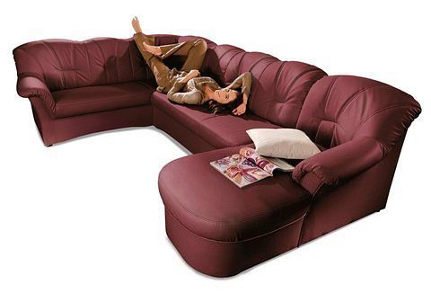 DOMO collection Wohnlandschaft »Papenburg, zeitlose Rückensteppung, elegante Formensprache, U-Form«, in grosser Farbvielfalt, wahlweise mit Bettfunktion von DOMO collection