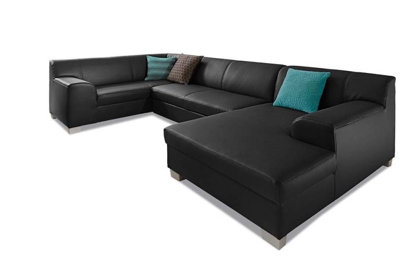 DOMO collection Wohnlandschaft »Amando in vielen Bezugsvarianten, auch in Leder, komfortabel, U-Form«, wahlweise mit Bettfunktion, fester Sitzkomfort, frei im Raum stellbar von DOMO collection