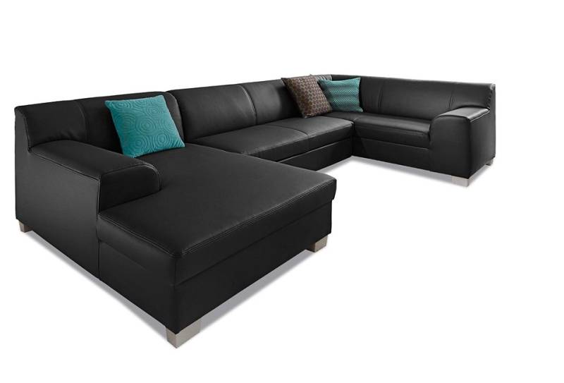 DOMO collection Wohnlandschaft »Amando in vielen Bezugsvarianten, auch in Leder, komfortabel, U-Form«, wahlweise mit Bettfunktion, fester Sitzkomfort, frei im Raum stellbar von DOMO collection