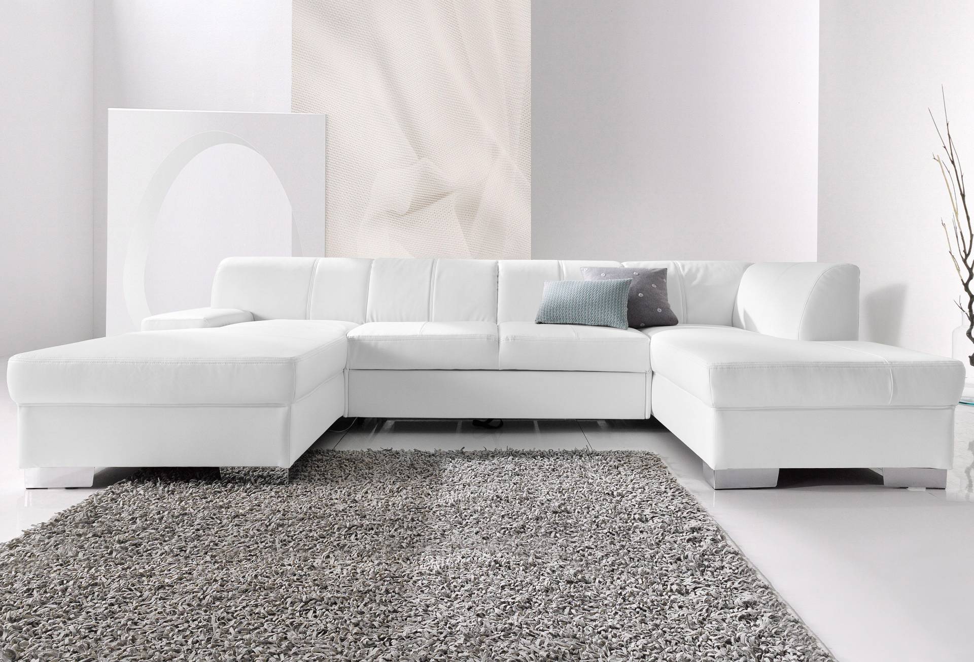 DOMO collection Wohnlandschaft »Star, zeitlose Formensprache, elegante Optik, viel Platz, U-Form«, fester Sitzkomfort, wahlweise mit Bettfunktion von DOMO collection