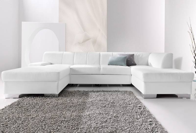 DOMO collection Wohnlandschaft »Star, zeitlose Formensprache, elegante Optik, viel Platz, U-Form«, fester Sitzkomfort, wahlweise mit Bettfunktion von DOMO collection