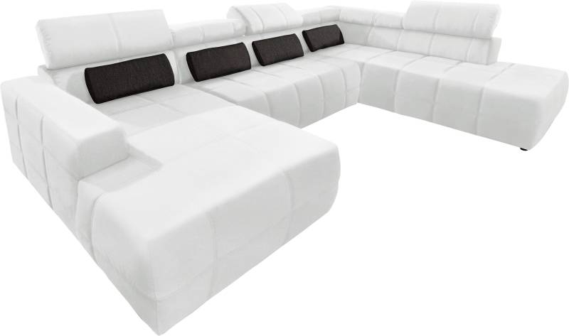 DOMO collection Wohnlandschaft Brandon viele Bezugsarten, incl. Nierenkissen, mit Kopfteilverstellung, wahlweise Sitztiefenverstellung von DOMO collection