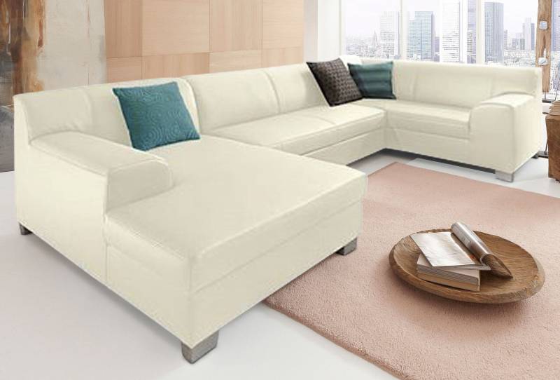 DOMO collection Wohnlandschaft »Amando in vielen Bezugsvarianten, auch in Leder, komfortabel, U-Form«, wahlweise mit Bettfunktion, fester Sitzkomfort, frei im Raum stellbar von DOMO collection