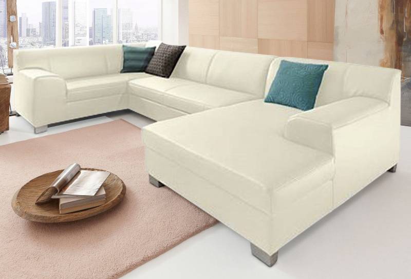 DOMO collection Wohnlandschaft »Amando in vielen Bezugsvarianten, auch in Leder, komfortabel, U-Form«, wahlweise mit Bettfunktion, fester Sitzkomfort, frei im Raum stellbar von DOMO collection