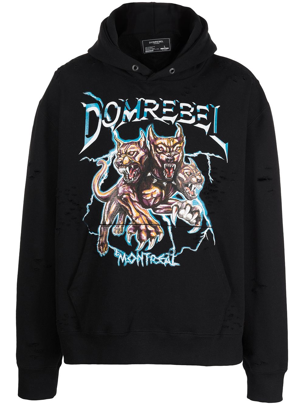 DOMREBEL Canine graphic-print pullover hoodie - Black von DOMREBEL