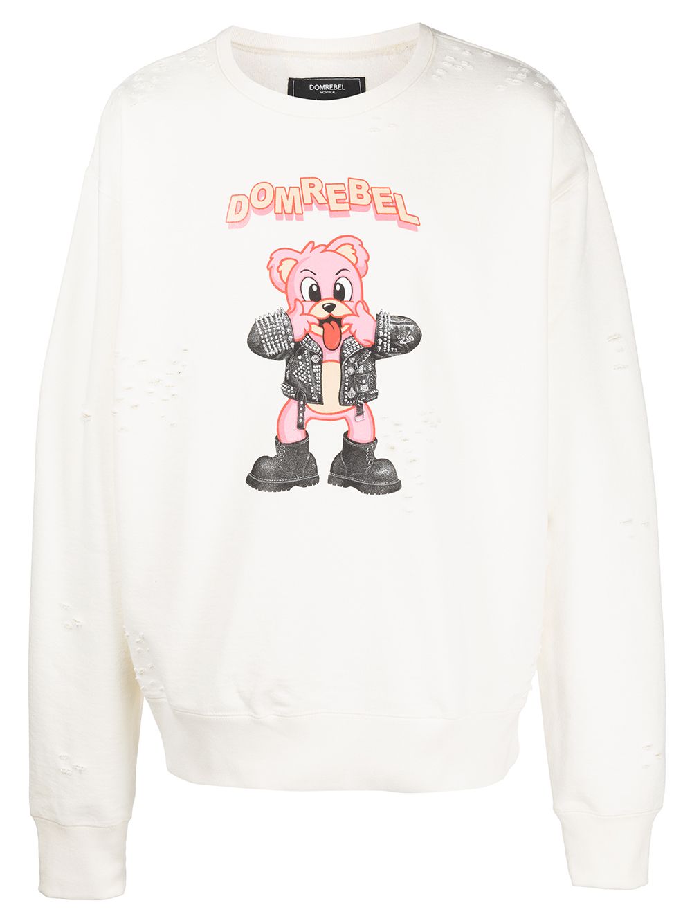 DOMREBEL Punk Bear crewneck swearshirt - White von DOMREBEL