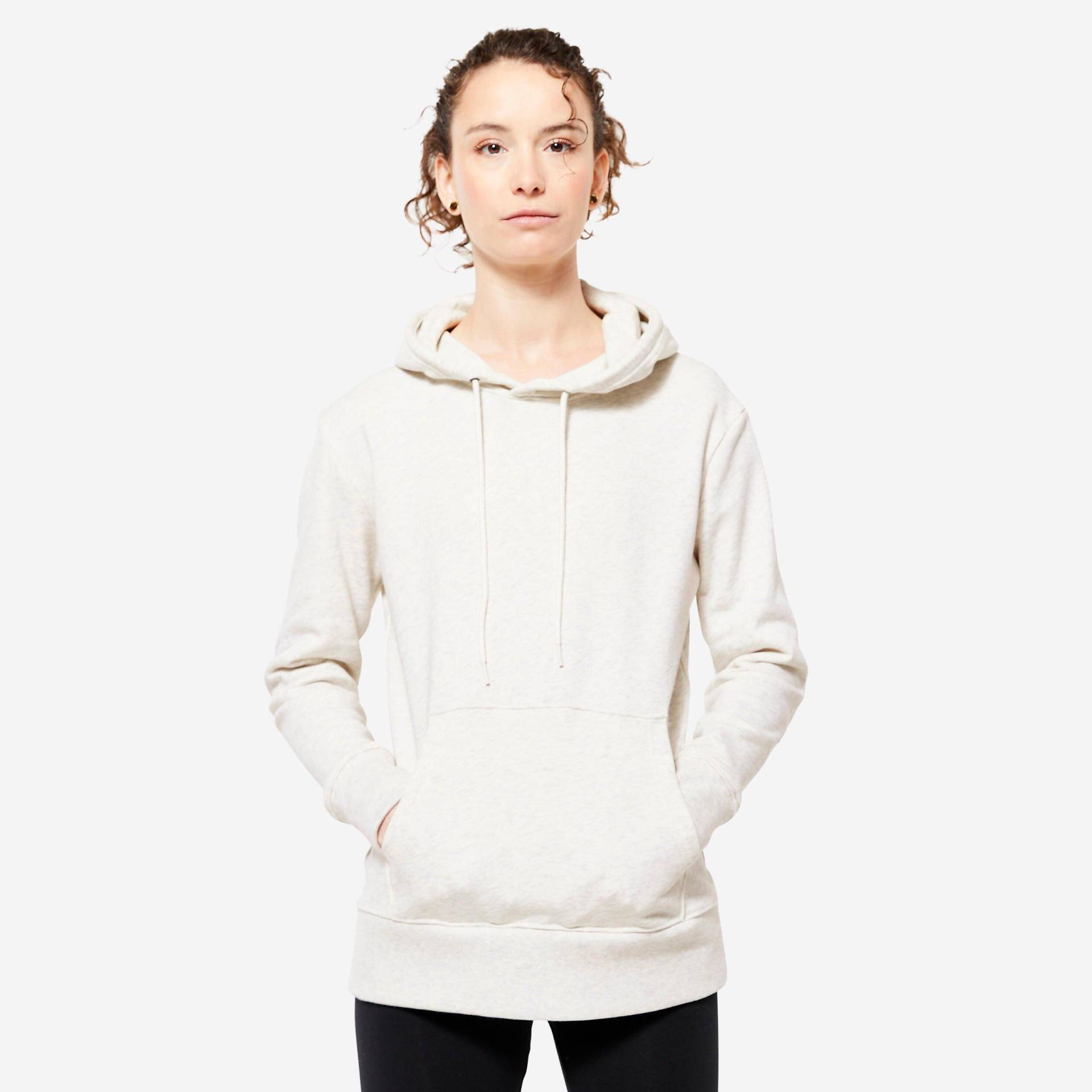 Sweatshirt - 500 Essential W Damen Weiss  L von DOMYOS