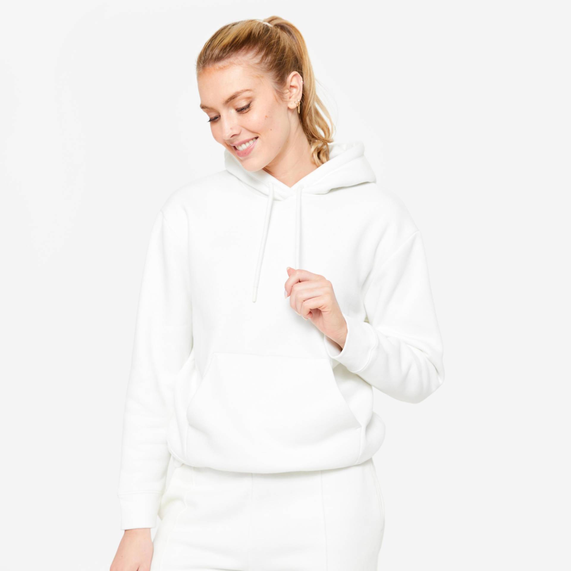 Sweatshirt - 500 Damen Weiss  S von DOMYOS