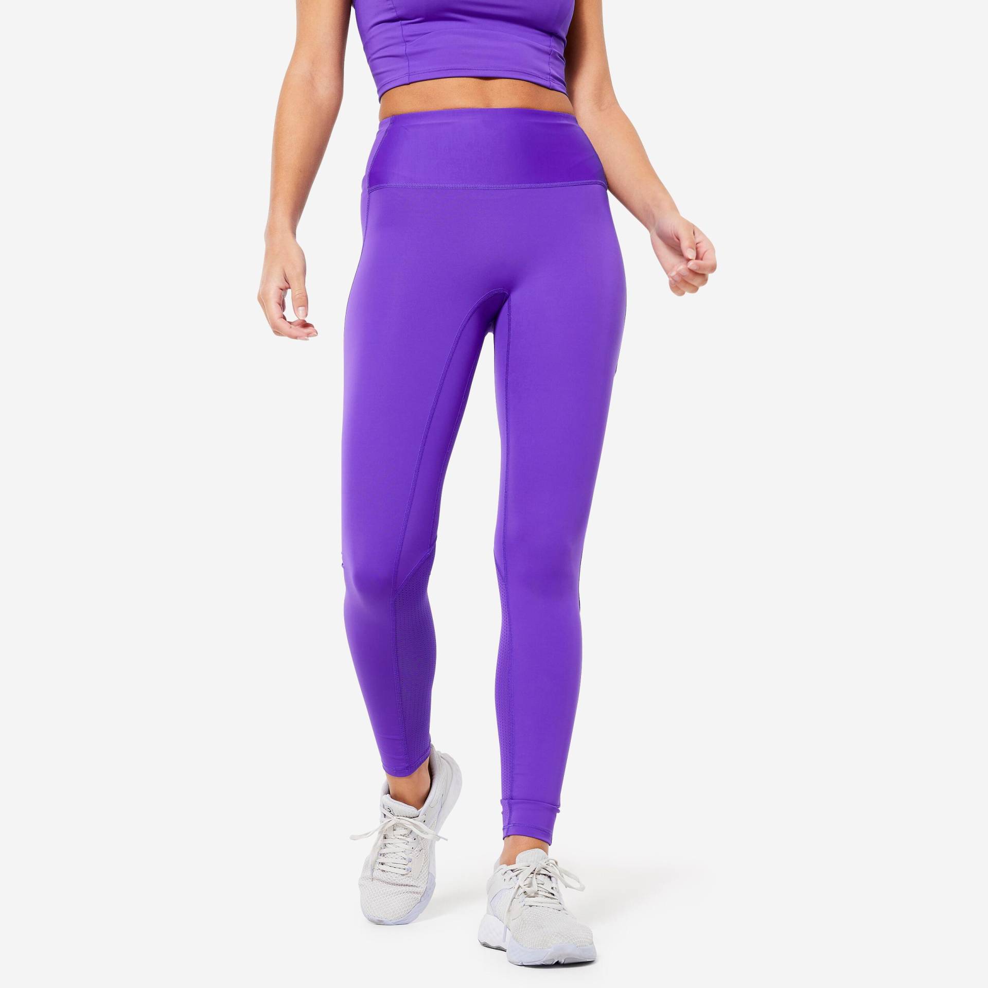 Leggings - Cardio Damen Violett Bedruckt L von DOMYOS