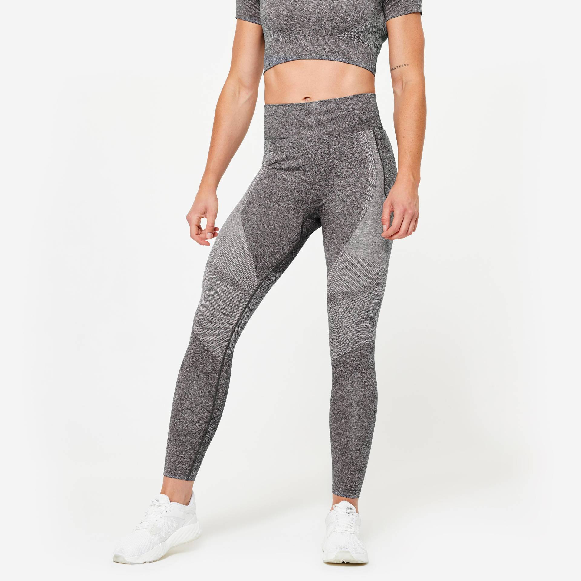 Leggings - Fti 900 Seamless Damen Taubengrau M von DOMYOS