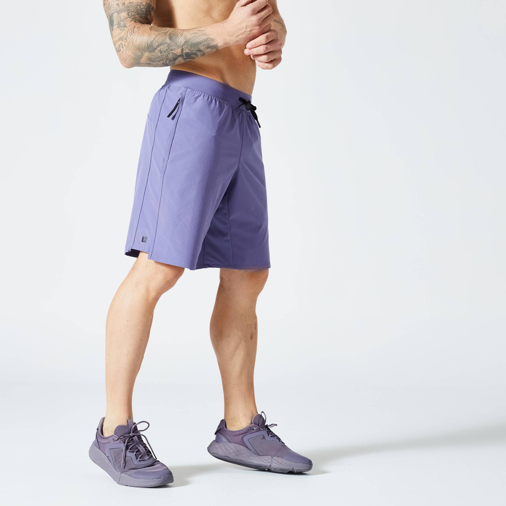 Shorts - 500 Herren Blau Bedruckt L von DOMYOS