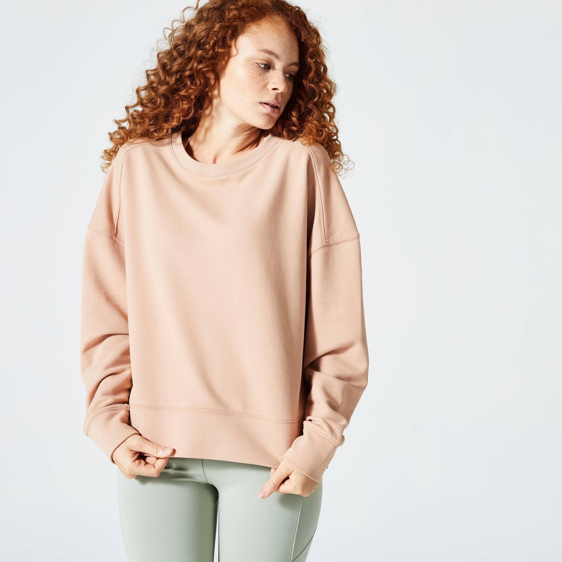 Sweatshirt - 120 Damen Beige Medium M von DOMYOS