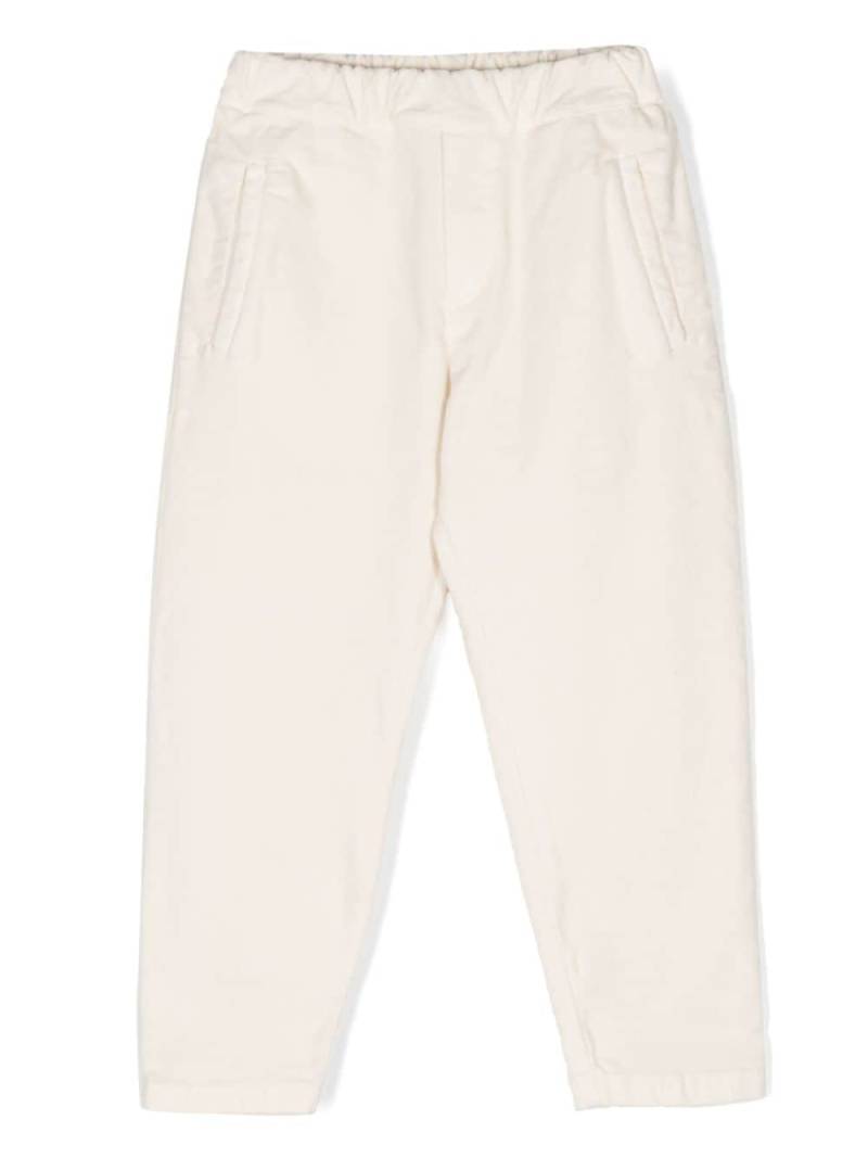 DONDUP KIDS chenille tapered cotton-blend trousers - White von DONDUP KIDS