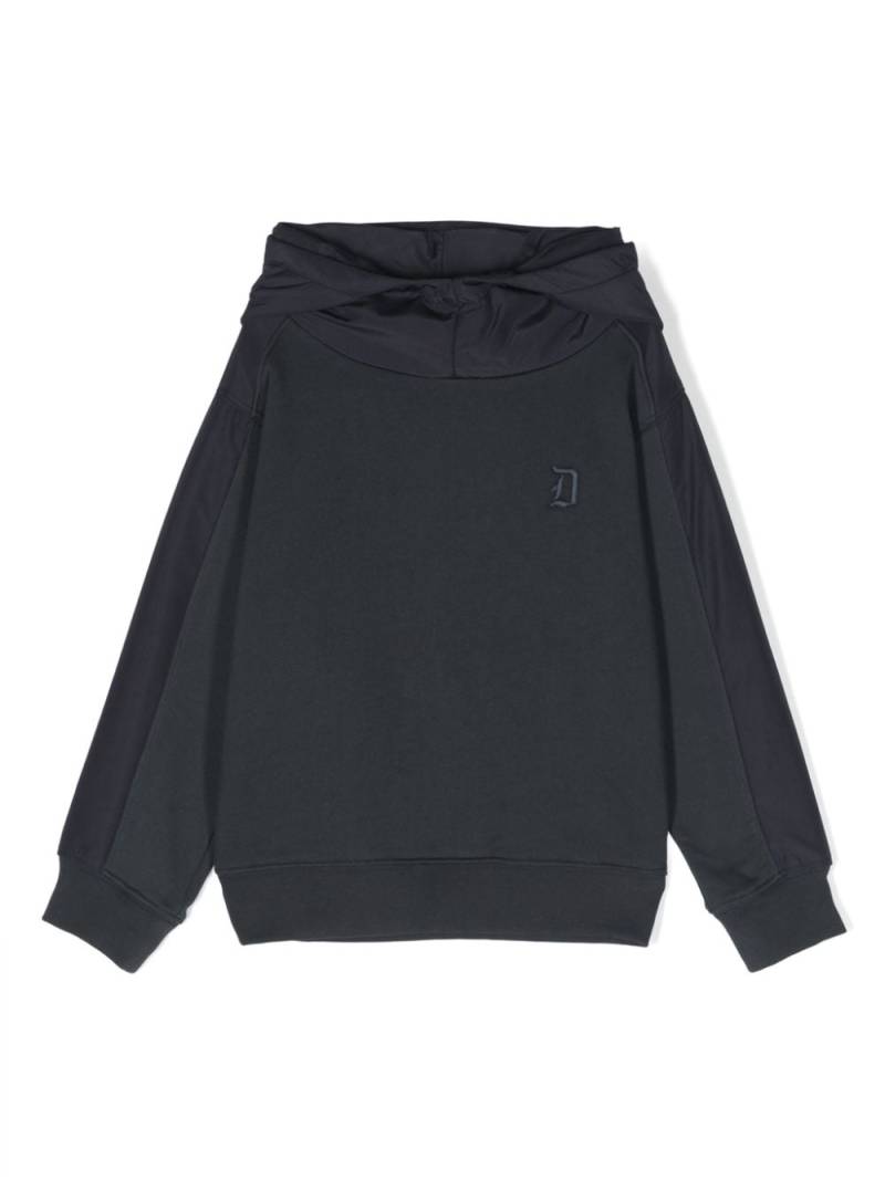 DONDUP KIDS logo-embroidered cotton hoodie - Blue von DONDUP KIDS