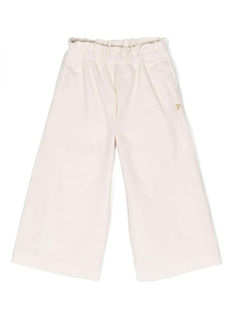 DONDUP KIDS logo-embroidered cotton trousers - White von DONDUP KIDS