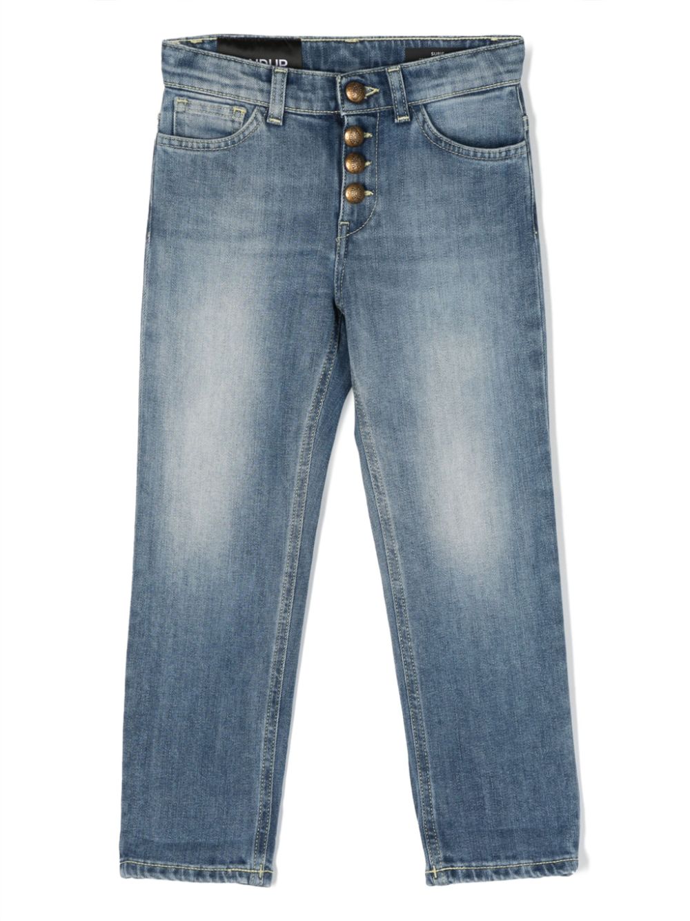 DONDUP KIDS logo-patch mid-rise straight-leg jeans - Blue von DONDUP KIDS