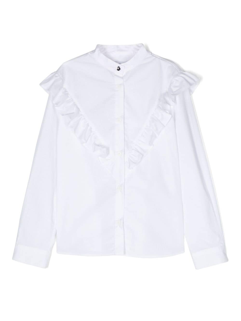 DONDUP KIDS ruffle-detail cotton shirt - White von DONDUP KIDS