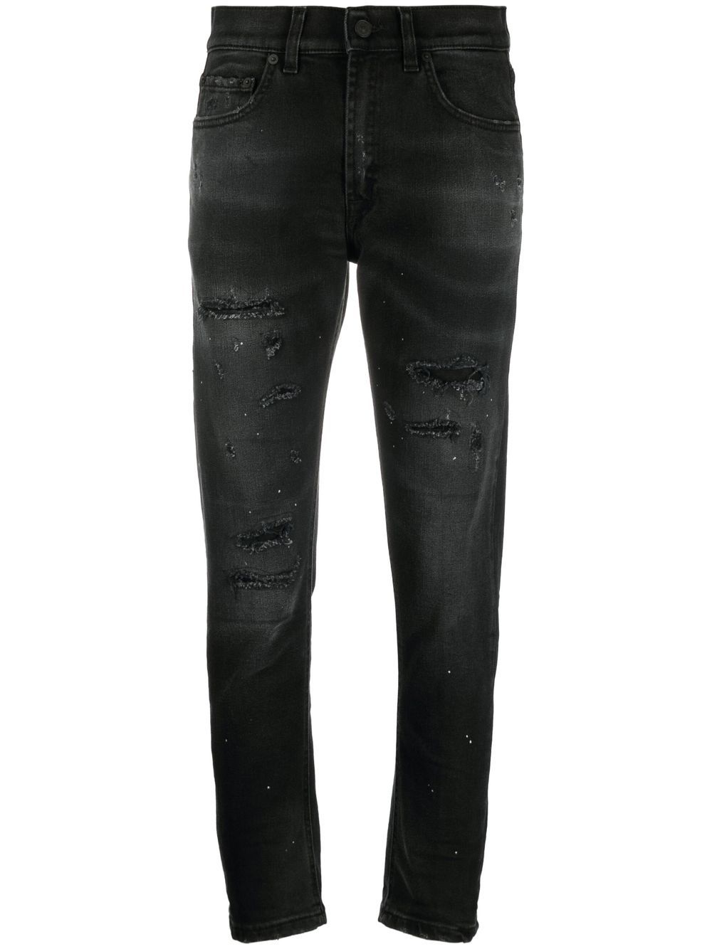 DONDUP Mila distressed straight-leg jeans - Black von DONDUP