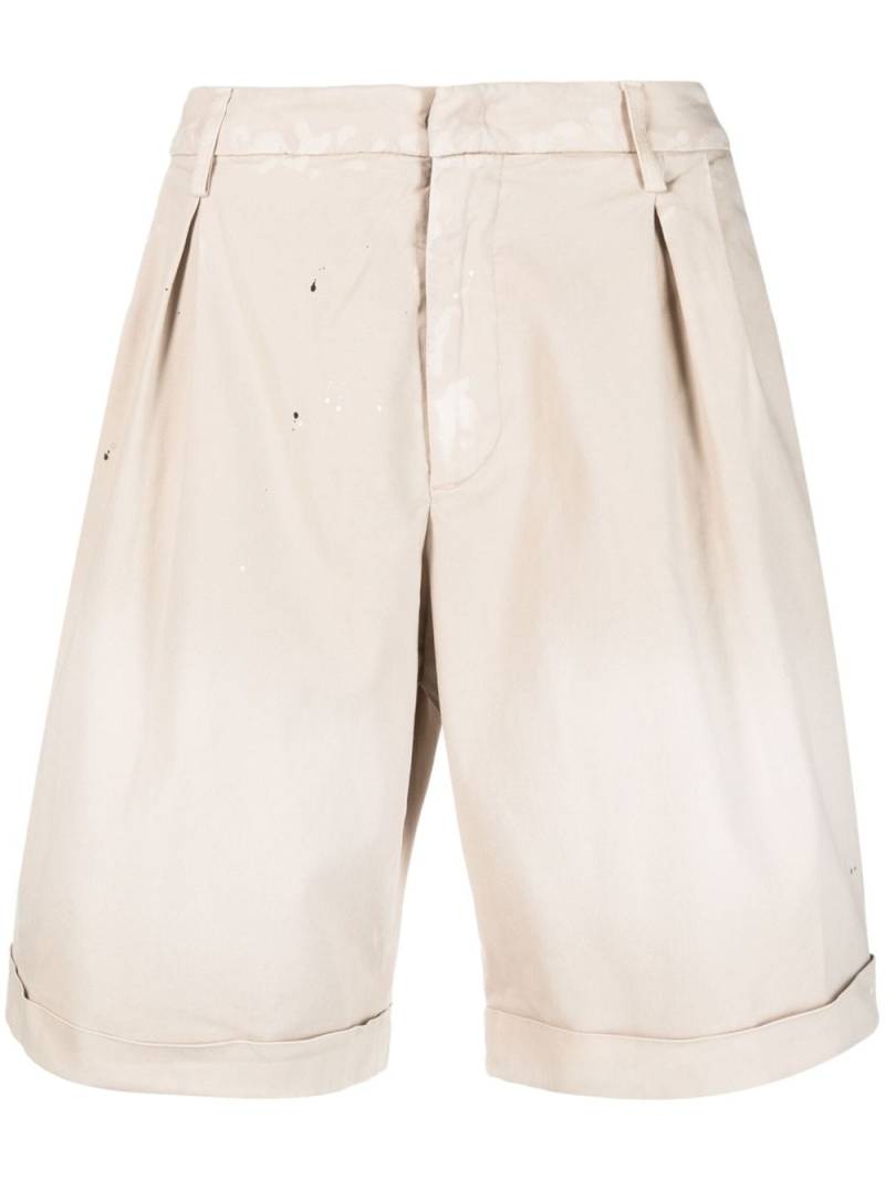 DONDUP box-pleat cotton chino shorts - Neutrals von DONDUP