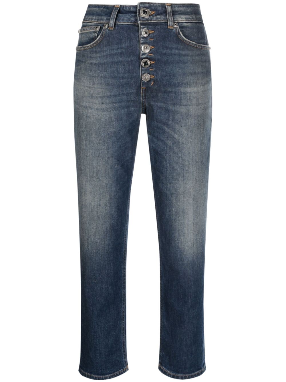 DONDUP button-fly cropped jeans - Blue von DONDUP