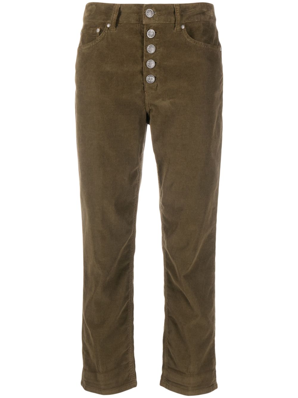 DONDUP button-up corduroy cropped trousers - Green von DONDUP